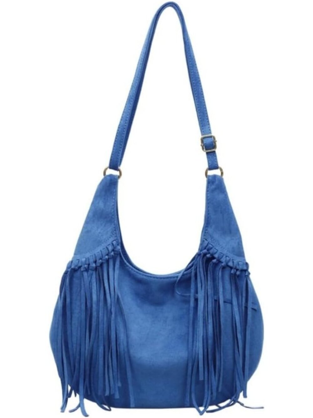 Women's Frosted Fringe Hobo Bag, Suede Leather Fashion Underarm Shoulder Purse,
